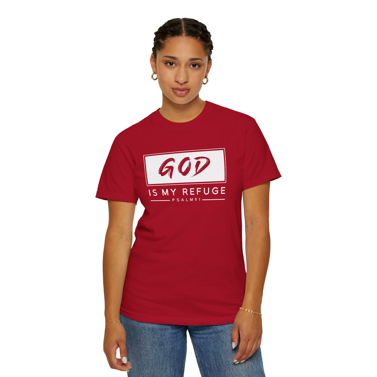 'God is My Refuge' Design - Inspirational Faith Tee