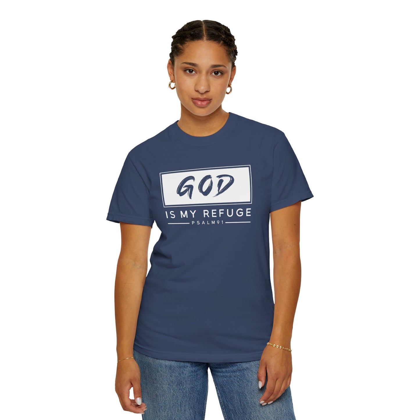 Unisex Garment-Dyed T-Shirt with Inspirational Psalm Design - Faith Tee, Christian Apparel, Gift for Believers, Casual Outfit, Comfort Wear