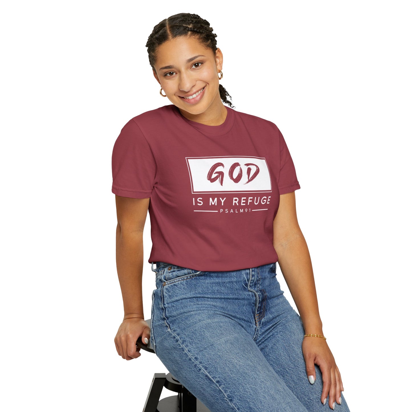 Unisex Garment-Dyed T-Shirt with Inspirational Psalm Design - Faith Tee, Christian Apparel, Gift for Believers, Casual Outfit, Comfort Wear