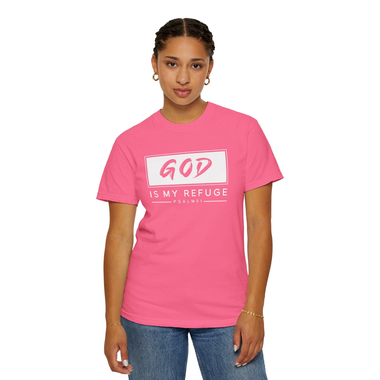 Unisex Garment-Dyed T-Shirt with Inspirational Psalm Design - Faith Tee, Christian Apparel, Gift for Believers, Casual Outfit, Comfort Wear