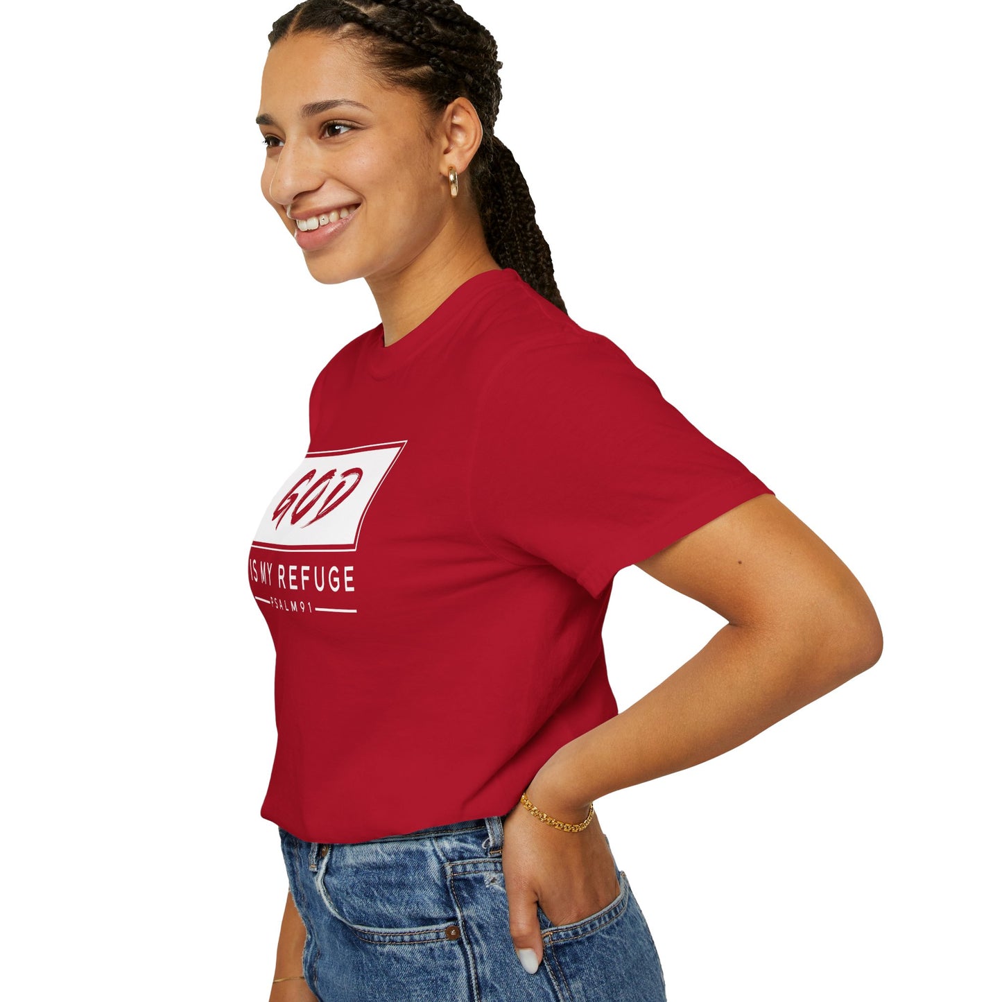 Unisex Garment-Dyed T-Shirt with Inspirational Psalm Design - Faith Tee, Christian Apparel, Gift for Believers, Casual Outfit, Comfort Wear