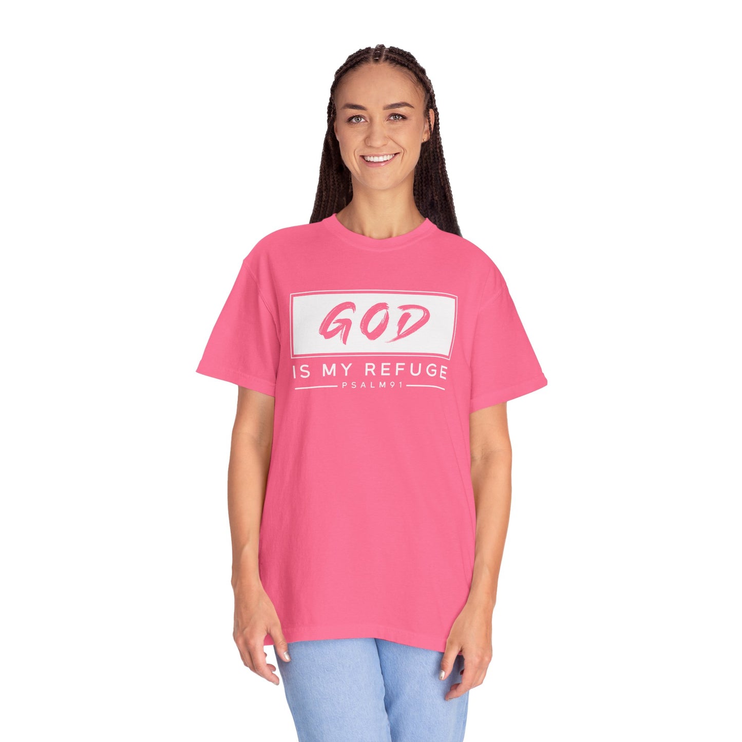 Unisex Garment-Dyed T-Shirt with Inspirational Psalm Design - Faith Tee, Christian Apparel, Gift for Believers, Casual Outfit, Comfort Wear