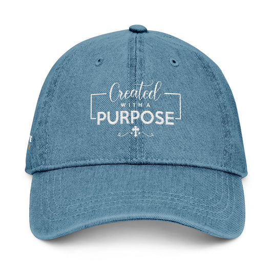 "Created With a Purpose" Embroidered Denim Hat