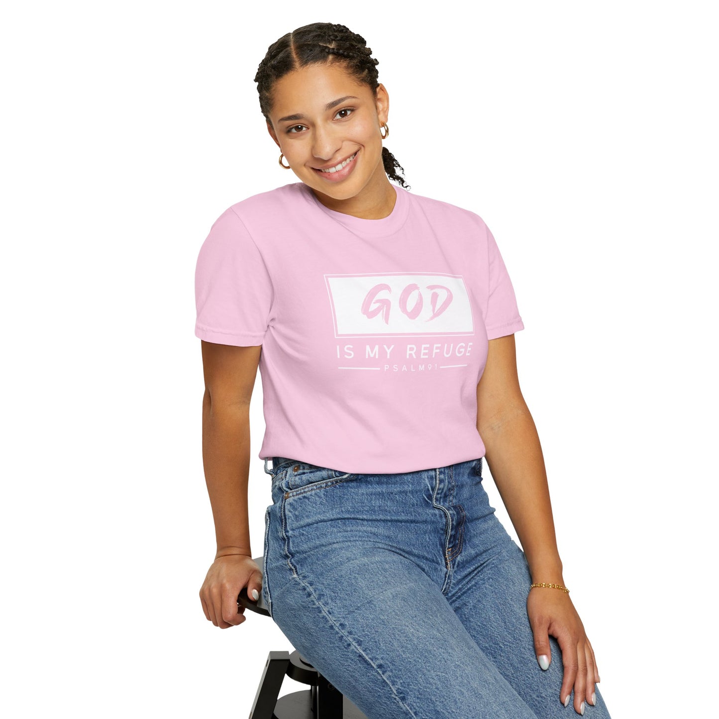 Unisex Garment-Dyed T-Shirt with Inspirational Psalm Design - Faith Tee, Christian Apparel, Gift for Believers, Casual Outfit, Comfort Wear