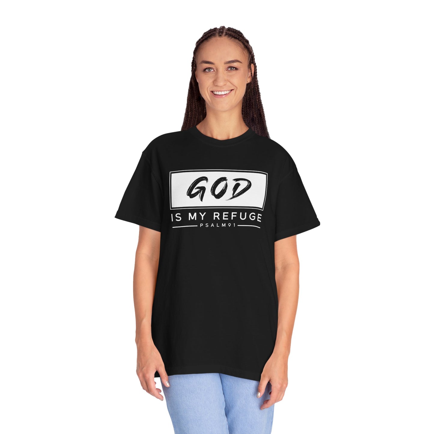 Unisex Garment-Dyed T-Shirt with Inspirational Psalm Design - Faith Tee, Christian Apparel, Gift for Believers, Casual Outfit, Comfort Wear