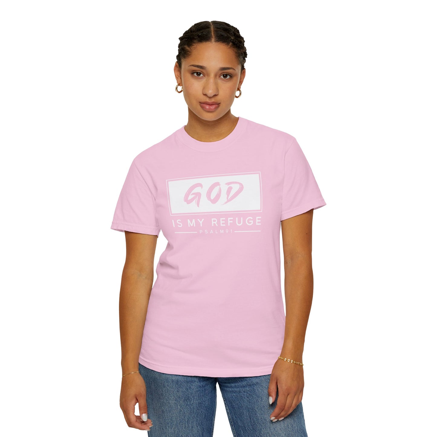 Unisex Garment-Dyed T-Shirt with Inspirational Psalm Design - Faith Tee, Christian Apparel, Gift for Believers, Casual Outfit, Comfort Wear