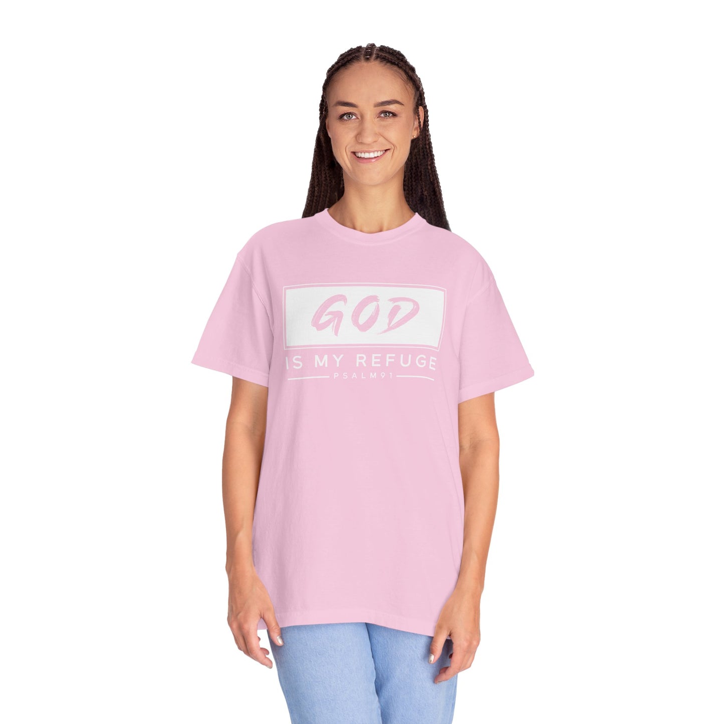 Unisex Garment-Dyed T-Shirt with Inspirational Psalm Design - Faith Tee, Christian Apparel, Gift for Believers, Casual Outfit, Comfort Wear