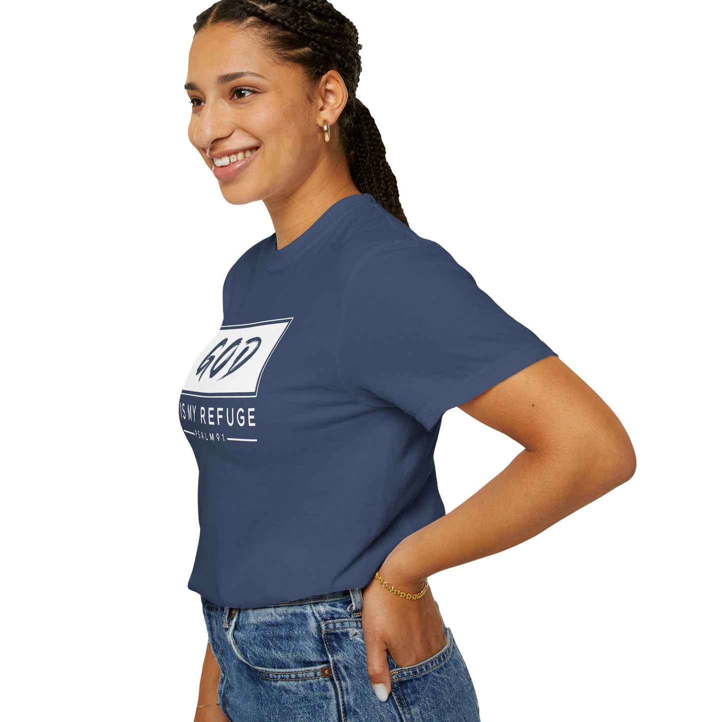 Unisex Garment-Dyed T-Shirt with Inspirational Psalm Design - Faith Tee, Christian Apparel, Gift for Believers, Casual Outfit, Comfort Wear