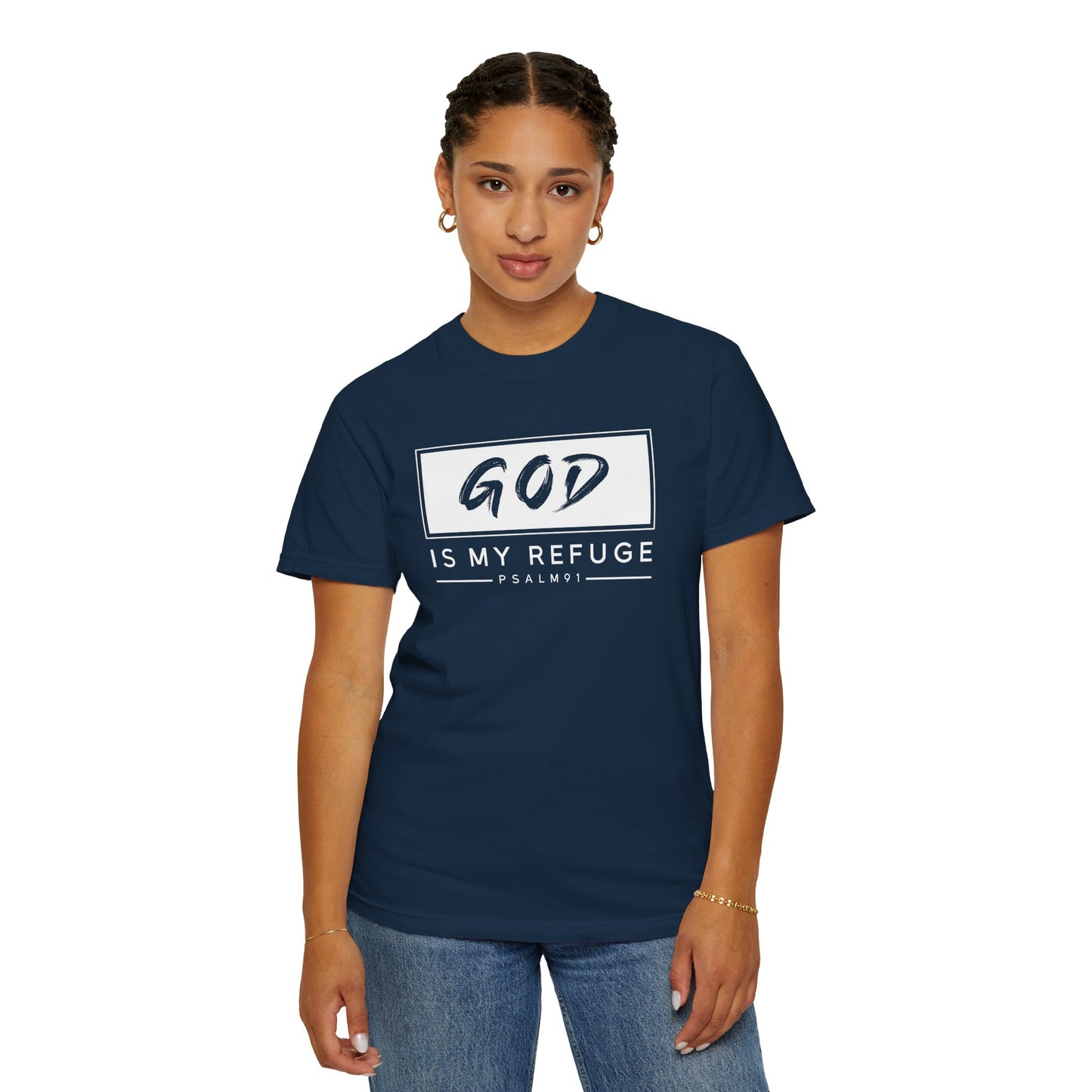 Unisex Garment-Dyed T-Shirt with Inspirational Psalm Design - Faith Tee, Christian Apparel, Gift for Believers, Casual Outfit, Comfort Wear