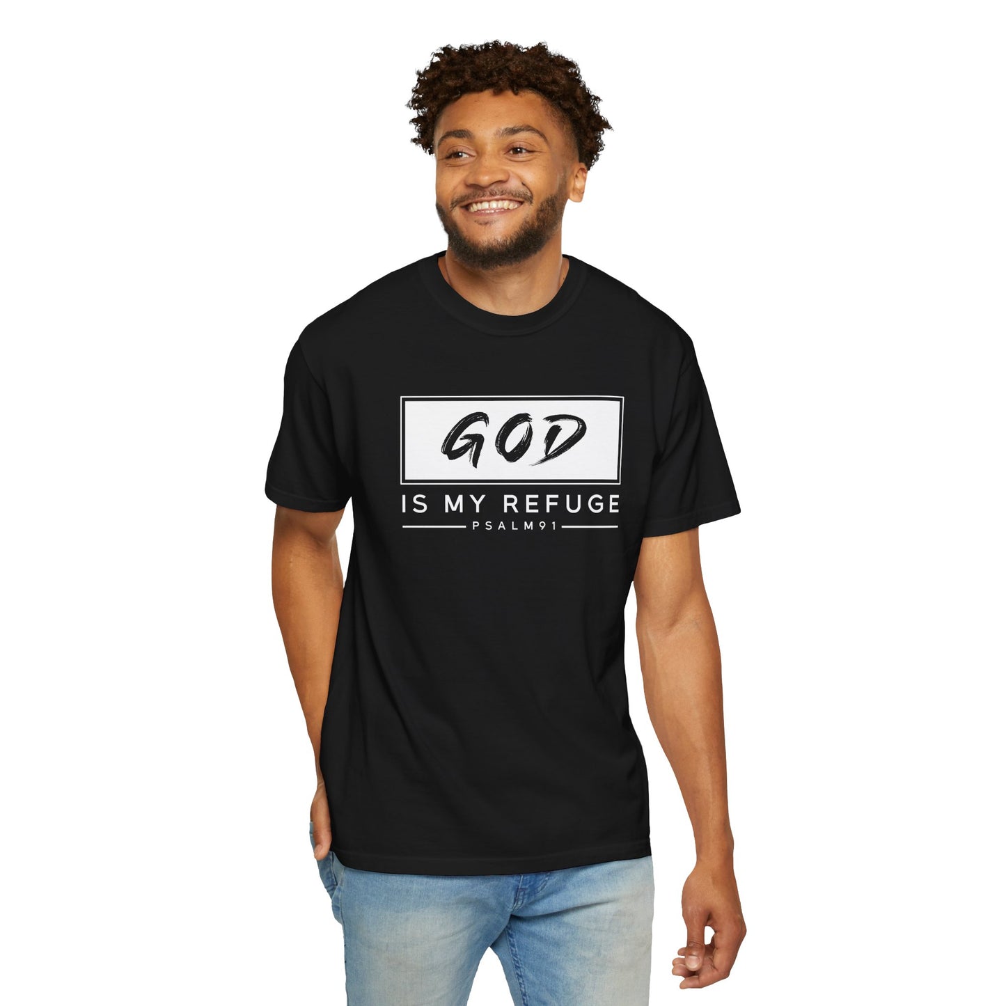 Unisex Garment-Dyed T-Shirt with Inspirational Psalm Design - Faith Tee, Christian Apparel, Gift for Believers, Casual Outfit, Comfort Wear