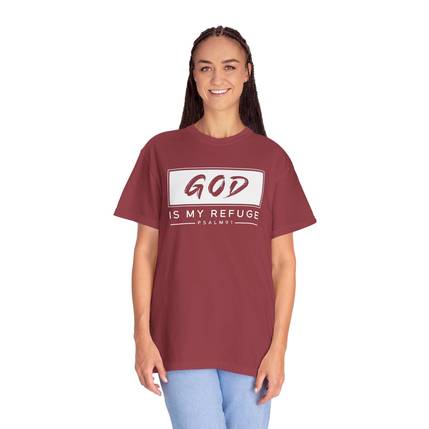 Unisex Garment-Dyed T-Shirt with Inspirational Psalm Design - Faith Tee, Christian Apparel, Gift for Believers, Casual Outfit, Comfort Wear