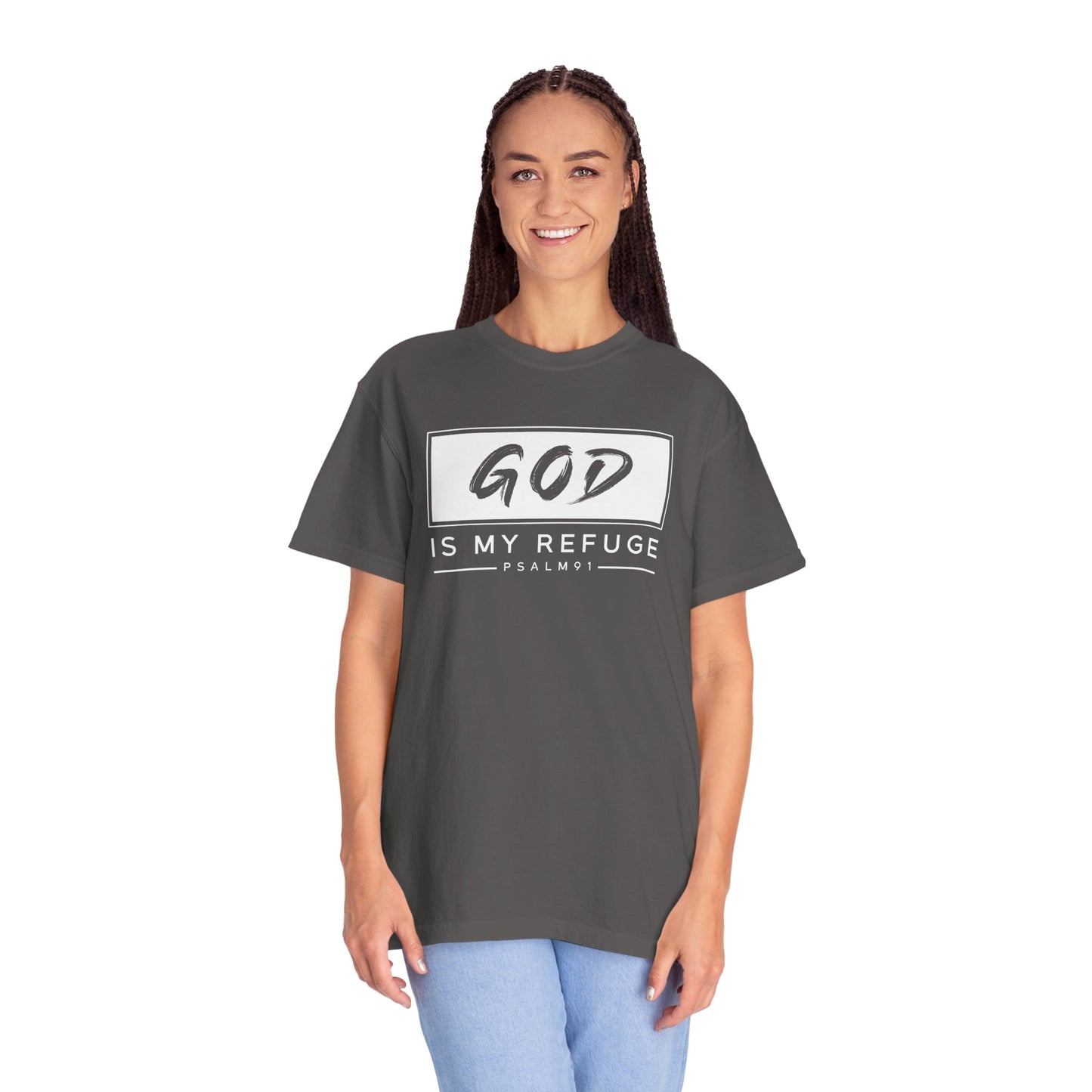 Unisex Garment-Dyed T-Shirt with Inspirational Psalm Design - Faith Tee, Christian Apparel, Gift for Believers, Casual Outfit, Comfort Wear