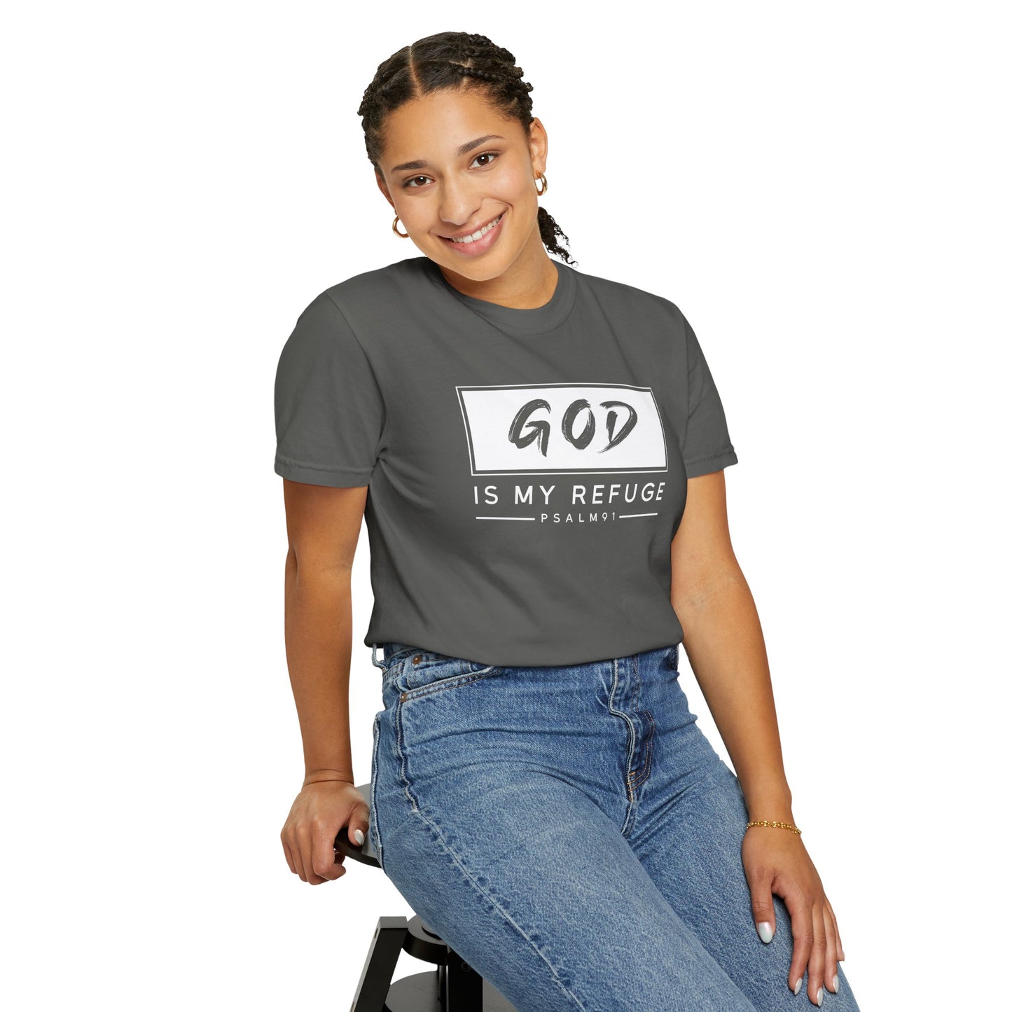 Unisex Garment-Dyed T-Shirt with Inspirational Psalm Design - Faith Tee, Christian Apparel, Gift for Believers, Casual Outfit, Comfort Wear