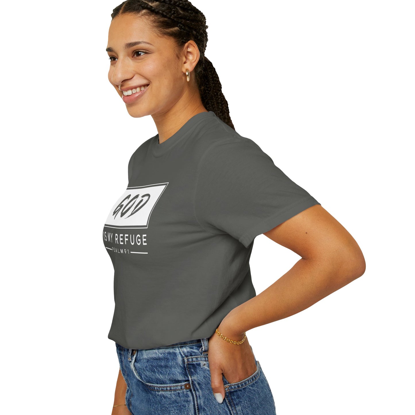 Unisex Garment-Dyed T-Shirt with Inspirational Psalm Design - Faith Tee, Christian Apparel, Gift for Believers, Casual Outfit, Comfort Wear