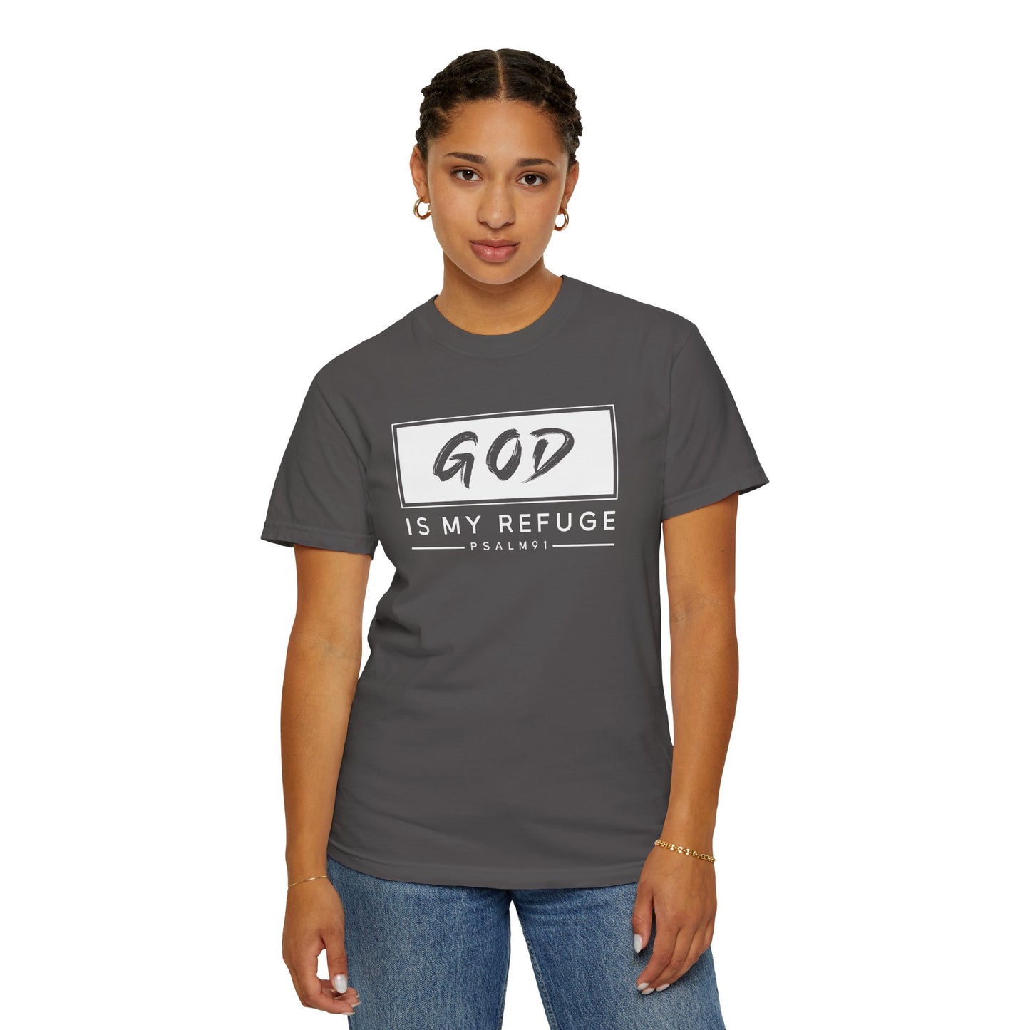Unisex Garment-Dyed T-Shirt with Inspirational Psalm Design - Faith Tee, Christian Apparel, Gift for Believers, Casual Outfit, Comfort Wear